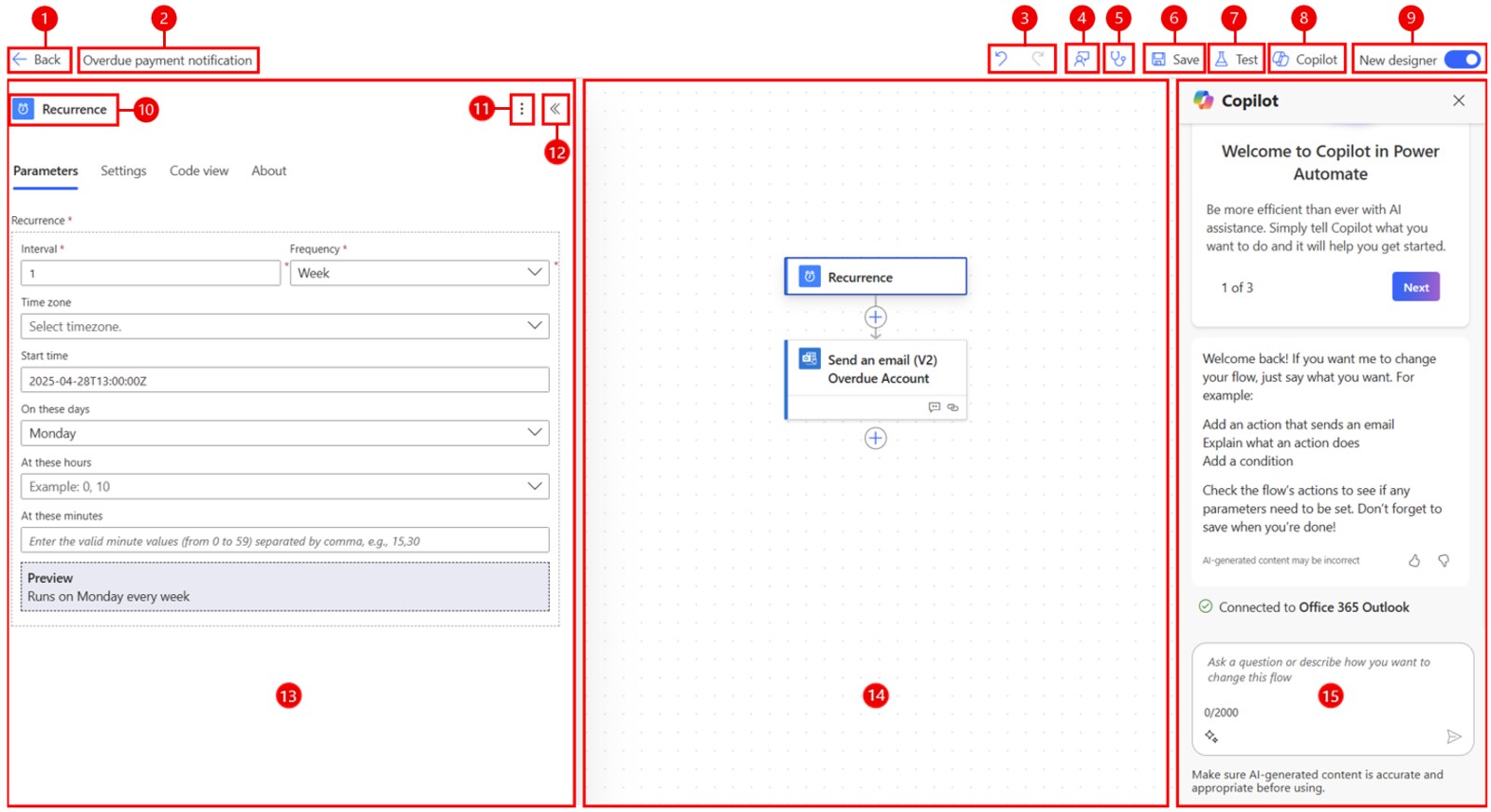 Screenshot of Power Automate.