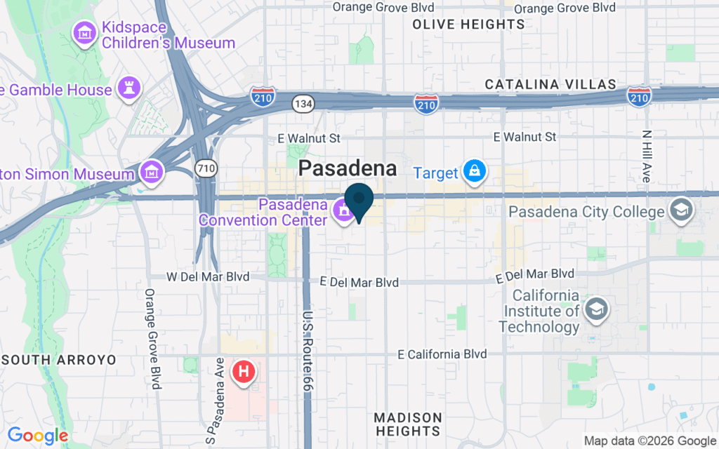 Map of Pasadena Convention Center