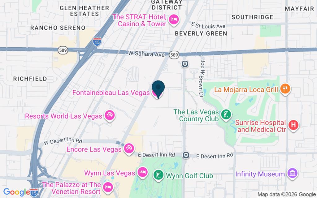 Map of Fontainebleau Las Vegas