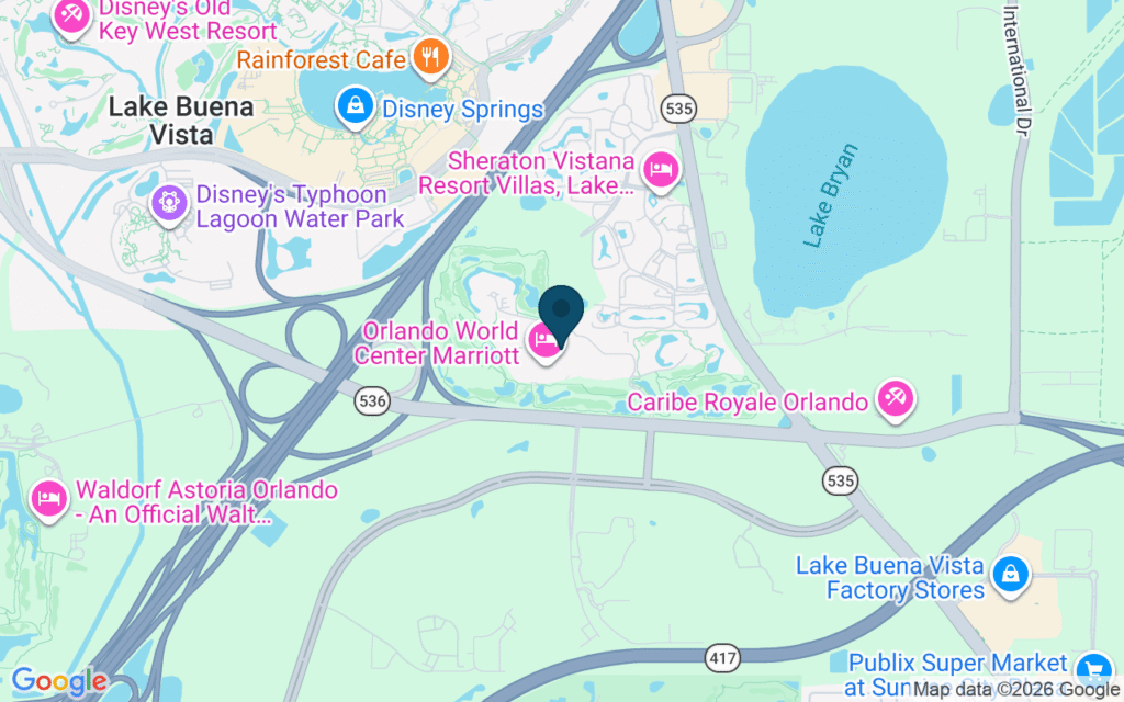 Map of Orlando Marriott World Center
